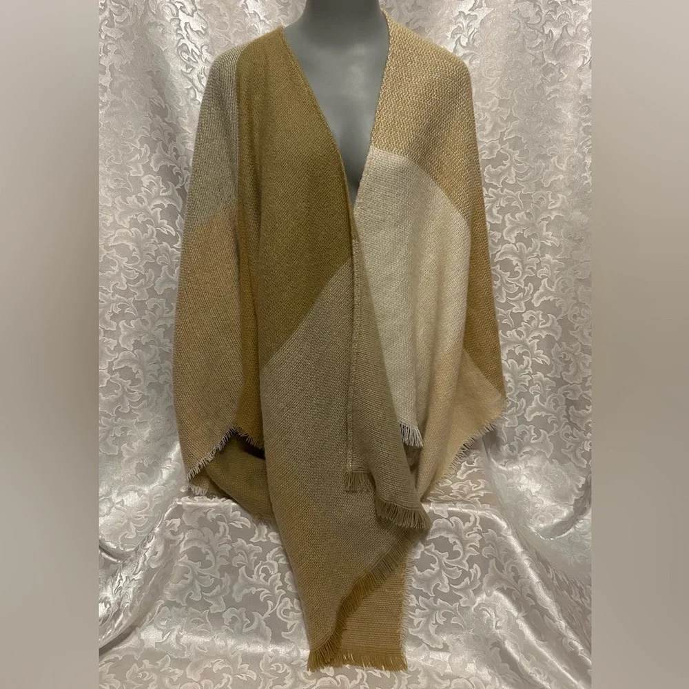 Halston Beige and Ivory Wrap, One Size Fits All